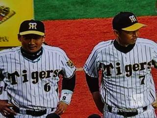 お立ち台の金本＆今岡