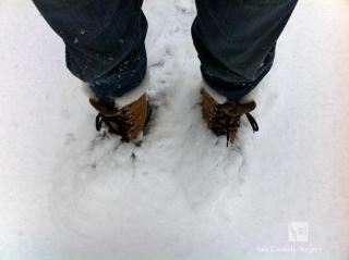 くるぶしまで雪