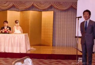 スタッフの披露宴でスピーチ